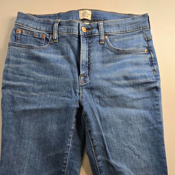 J. Crew Jeans Women's 29 Petite Blue 9" High Rise Toothpick Medium Wash - Picture 13 of 16